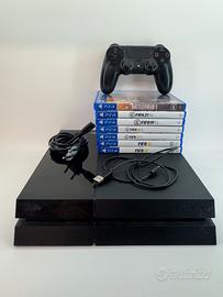 Playstation 4 500gb + 7 giochi + controller e cavi