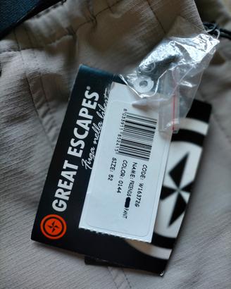 pantaloni tecnici great escapes tg 52 beige
