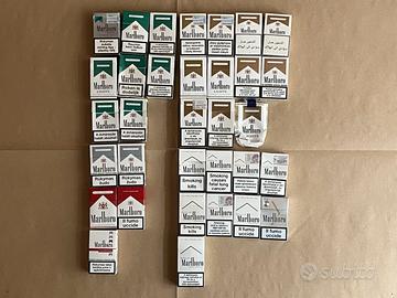 Collezione di pacchetti di sigarette vuoti Vintage