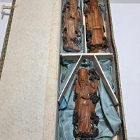 Cofanetto con Tre Sculture Cinesi Saponaria 1900