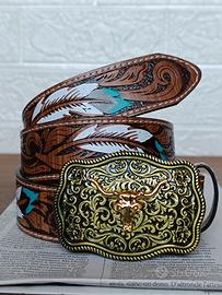 Cintura in stile country con fibbia