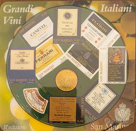moneta francobolli San Marino kit Grandi vini 