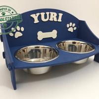 Supporto Ciotole Personalizzato con 2 ciotole