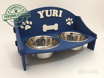 Supporto Ciotole Personalizzato con 2 ciotole