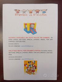 Noleggio gonfiabili per bambini per  feste private