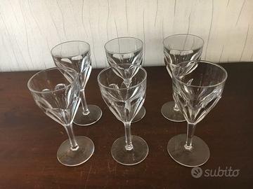 6 bicchieri da vino di cristallo