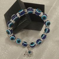 Bracciale blu  con elefantino porta fortuna