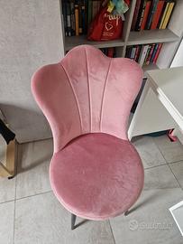 Sedia rosa velluto