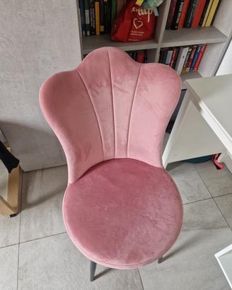 Sedia rosa velluto