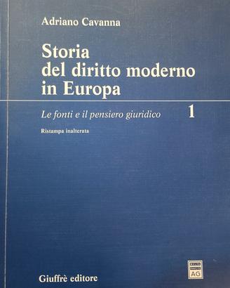 STORIA DEL DIRITTO MODERNO IN EUROPA 