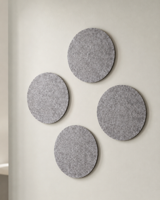 Set 4 dischi in feltro grigio Ø 21 cm – fai da te