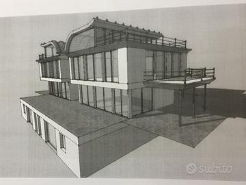 Progetto x appartamento con terreno con 2 piscine