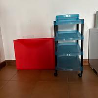 3 pezzi Carrello  + contenitore + pattumiera 15€👇