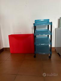 3 pezzi Carrello  + contenitore + pattumiera 15€👇