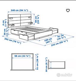 Letto ikea matrimoniale nordli colore nero