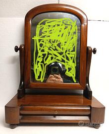 ART DECO psiche specchio legno impiallacciato 1930