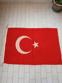 Bandiera TURCHIA vintage in cotone, cm. 78x113