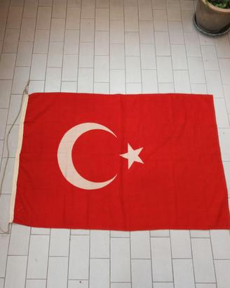Bandiera TURCHIA vintage in cotone, cm. 78x113