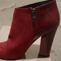 Stivaletti BATA camoscio e vernice bordeaux NUOVI