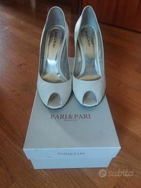 Scarpe open toe da sposa color avorio
