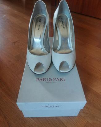 Scarpe open toe da sposa color avorio