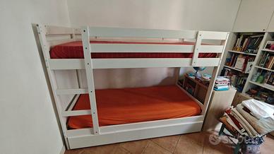 Letto a castello IKEA MYDAL bianco + cassettiere