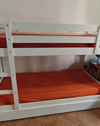 Letto a castello IKEA MYDAL bianco + cassettiere