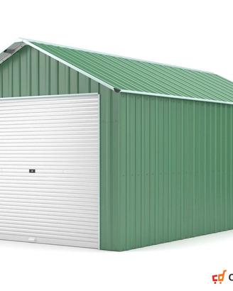 Capanno acciaio container 360x762cm 27.4mq verde