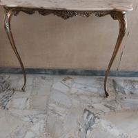 consolle ingresso in marmo e ottone 