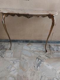 consolle ingresso in marmo e ottone 