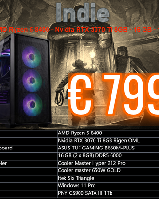 Ryzen 5 8400 - RTX 3070 TI - 16 GB - 1TB