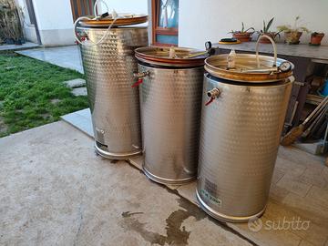 4 Botti acciaio inox con tappo sempre pieno