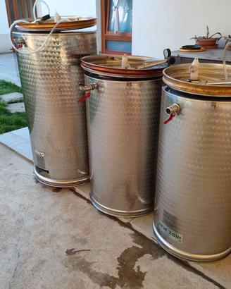 4 Botti acciaio inox con tappo sempre pieno