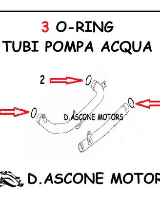 3 GUARNIZIONI TUBI POMPA ACQUA ORIGINALI TMAX 500 