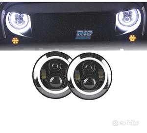 FARI PER JEEP WRANGLER 96-18 ANGEL EYES LED NERO