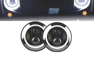 FARI PER JEEP WRANGLER 96-18 ANGEL EYES LED NERO