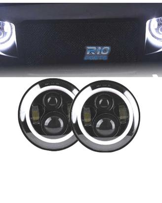 FARI PER JEEP WRANGLER 96-18 ANGEL EYES LED NERO