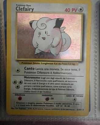 Pokemon clefairy 5/102 Holo Set Base 1999/2000