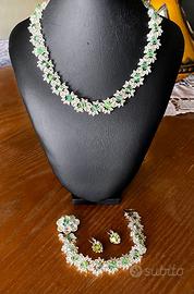 Parure Cristalli Aurora Boreale e Verde