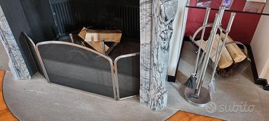 Set completo attrezzi per caminetto in metallo