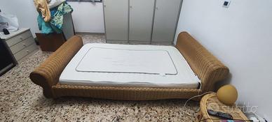 Letto 1 piazza e mezzo francese in rattan