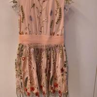 Abito cerimonia bambina ricamato con tulle