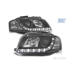 FARI AUDI A3 8P LUCE DIURNA REALE FONDO NERO