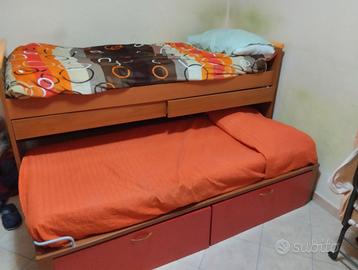 Letto singolo con letto estraibile
