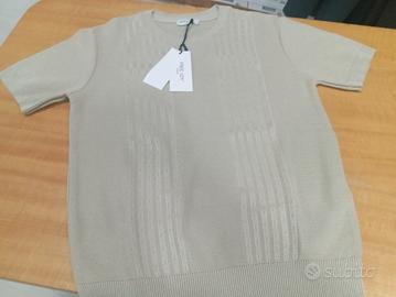 T-shirt in cotone beige tg xxl