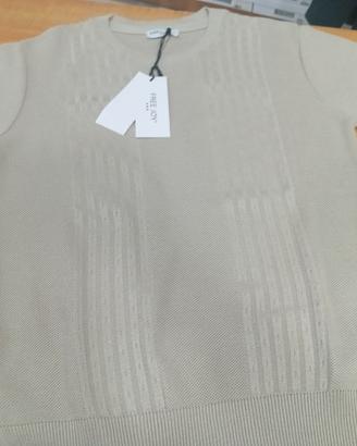 T-shirt in cotone beige tg xxl
