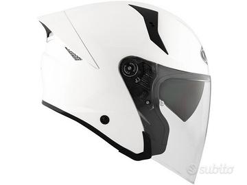 CASCO KYT JET TTR PLAIN GRL DOPPIA VISIERA BIANCO 