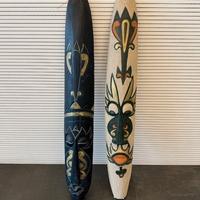 Coppia di maschere africane in legno.