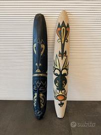 Coppia di maschere africane in legno.