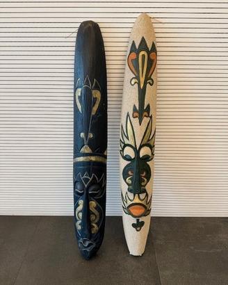 Coppia di maschere africane in legno.